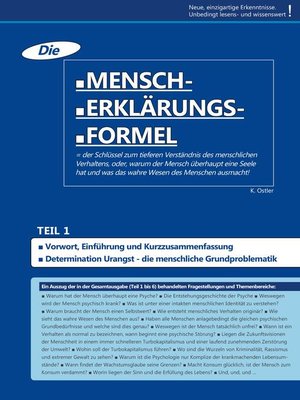 cover image of Die Mensch-Erklärungsformel (Teil 1)
